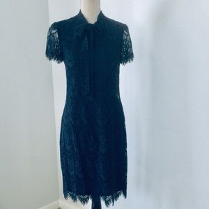 ANTONIO MELANI Dark Blue Lace Midi Dress